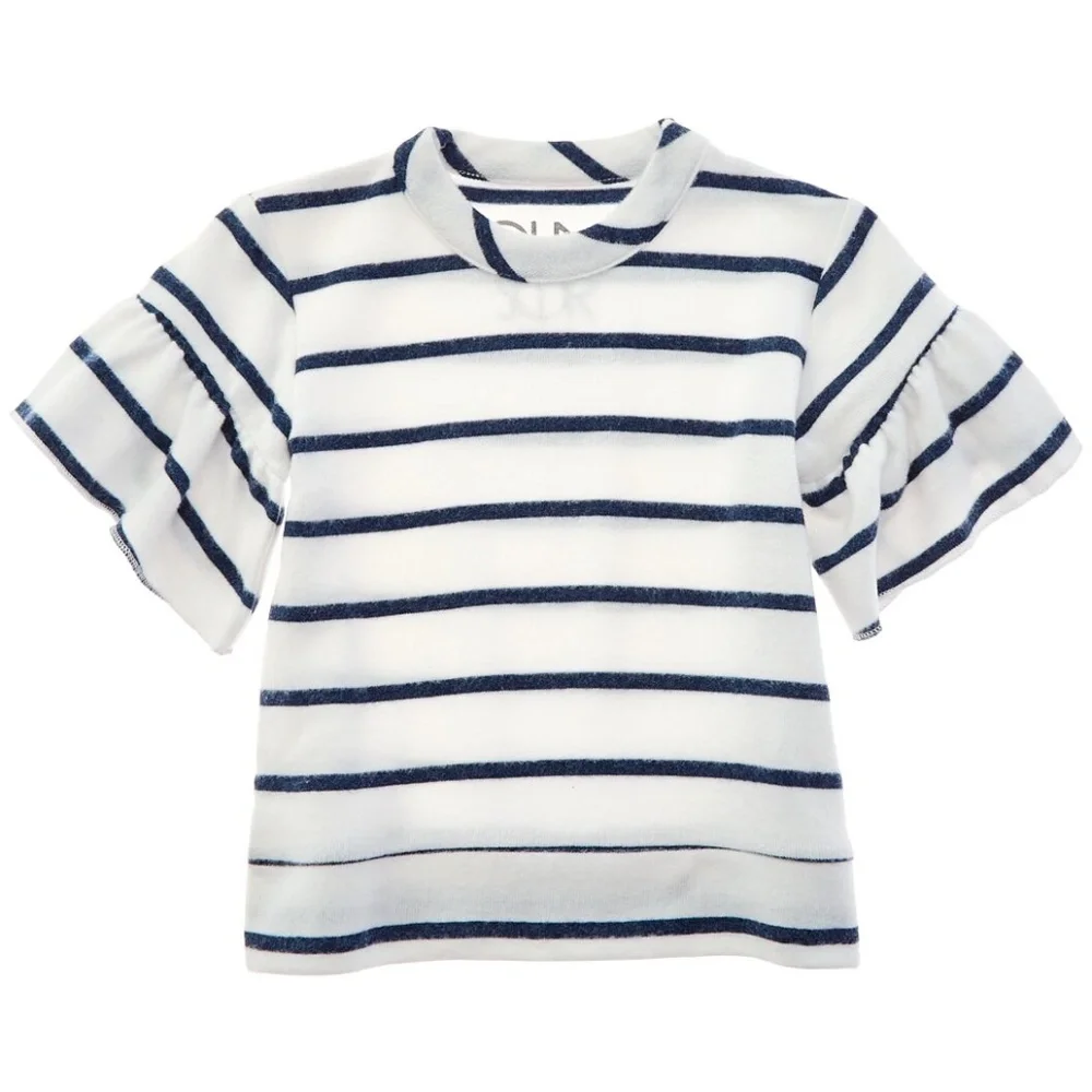 NWT Kids Girls Chaser Bliss Knit Peplum Pleat Sleeve Short Sleeve Sweatshirt